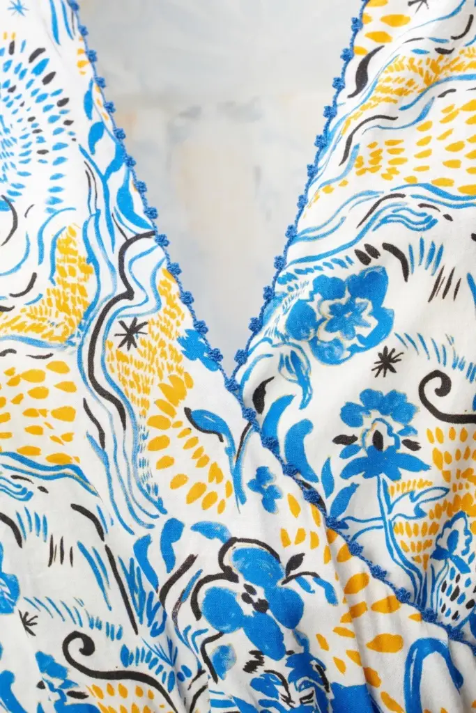 Lala Berlin Dress Dilovan Linen/viscose Blend Magic Garden Day