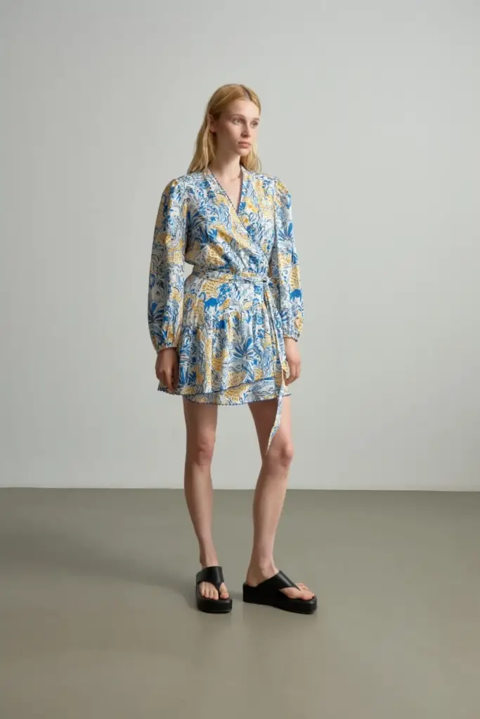 Lala Berlin Dress Dilovan linen/viscose blend magic garden day