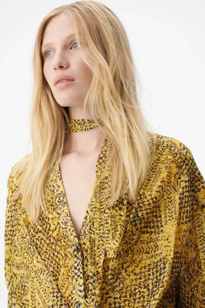 Lala Berlin Dress Drina Viscose Heritage Star Yellow