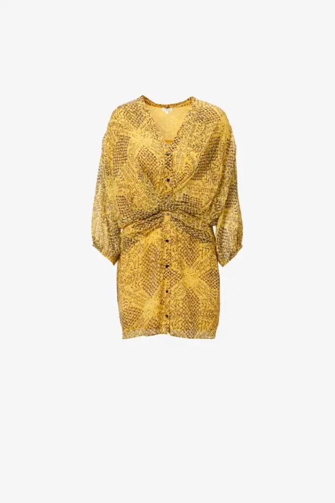 Lala Berlin Dress Drina Viscose Heritage Star Yellow