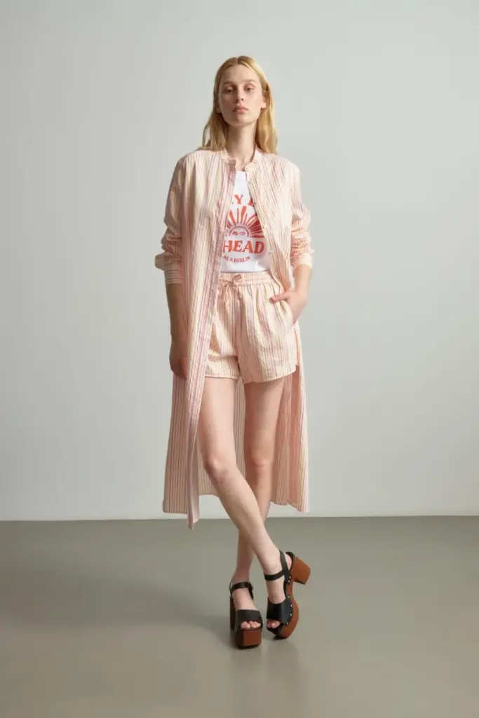 Lala Berlin Dress Dune Cotton Mix Multicolor Stripe