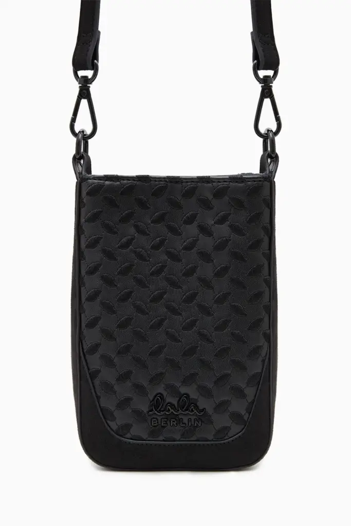 Lala Berlin Flat Crossbody Milwa Grainy Vegan Leather Black