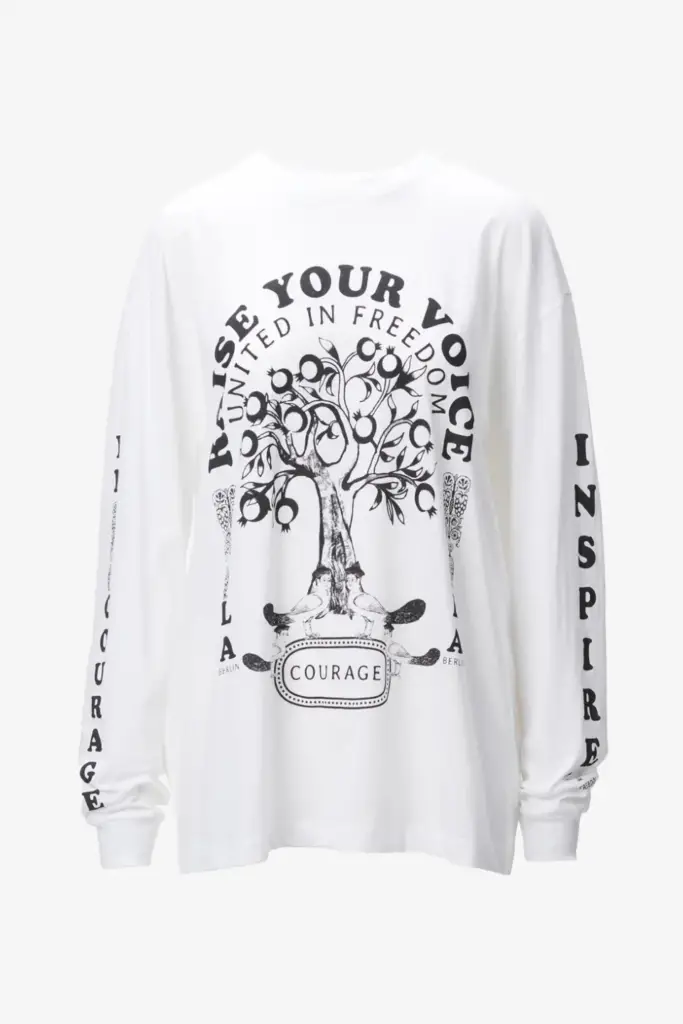 Lala Berlin Igor Longsleeves Cotton Raise Your Voice White