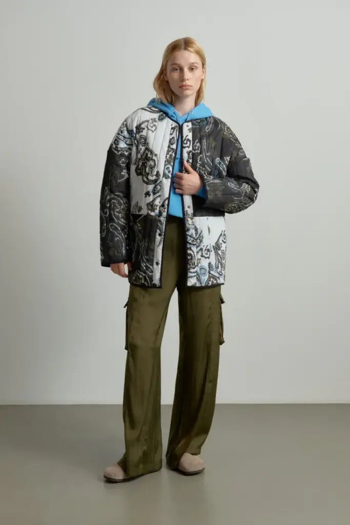 Lala Berlin Jacket Jabari Cotton Paisley Park Black/white