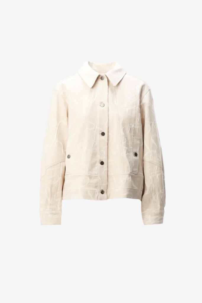 Lala Berlin Jacket Jacek Cotton Mix Lalagram Jacquard Beige