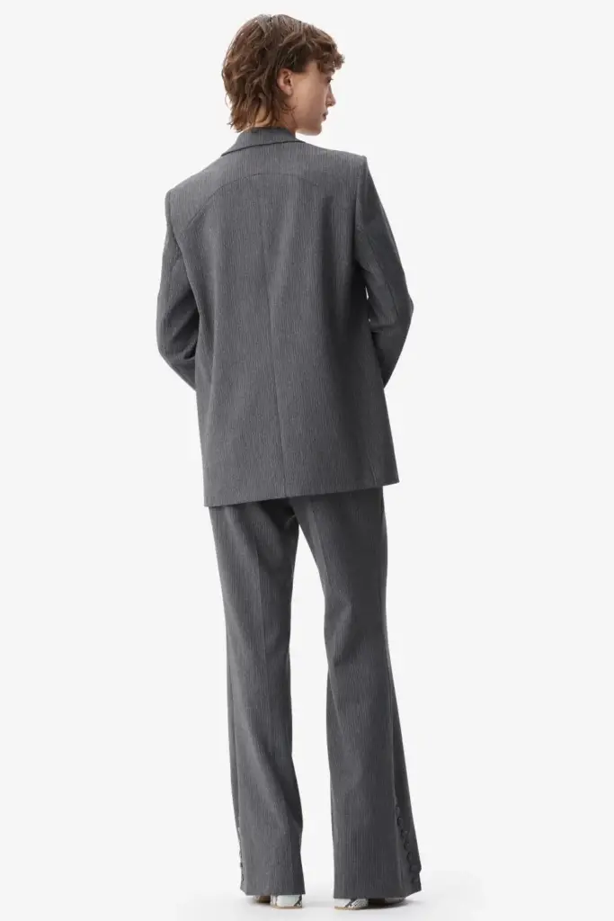 Lala Berlin Jacket Jula Polyester Mix Anthracite Stripe