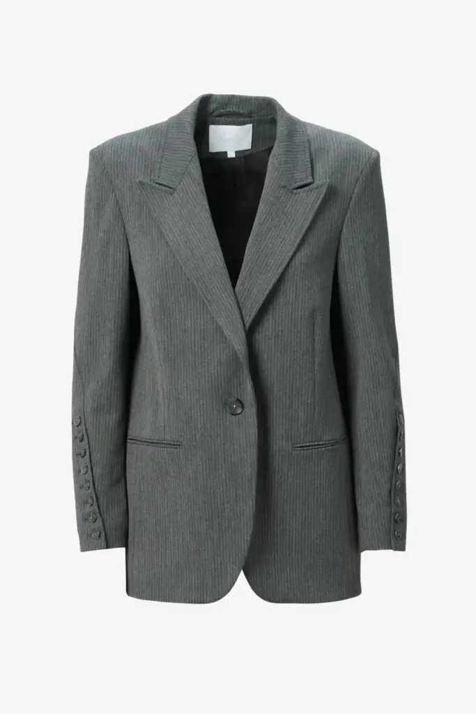 Lala Berlin Jacket Jula Polyester Mix Anthracite Stripe