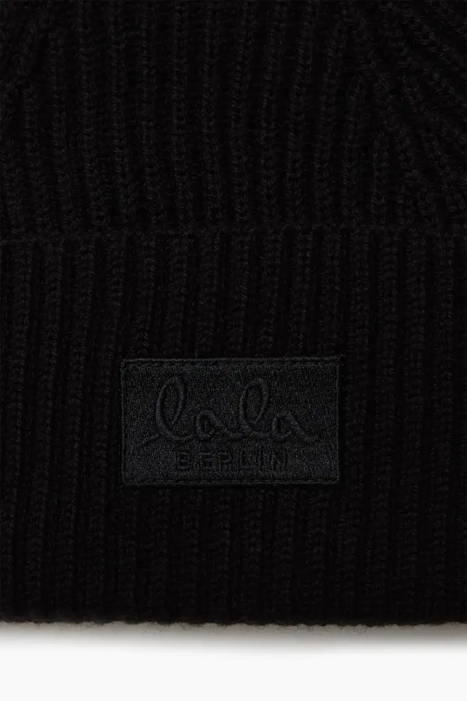 Lala Berlin Beanie Lines Wool Mix Lala Black