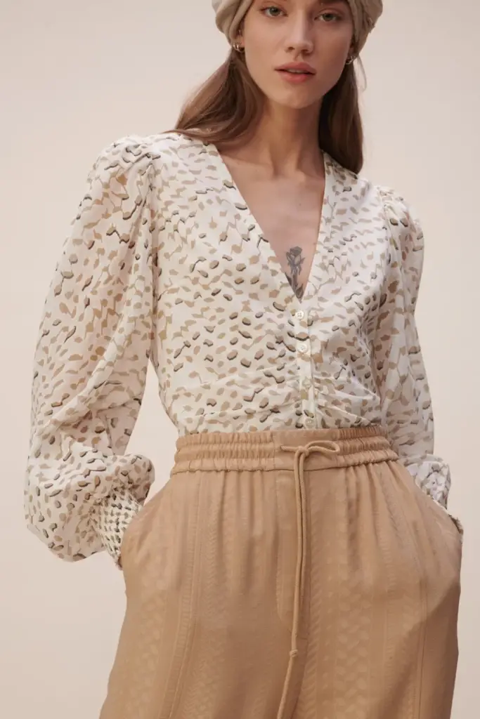 Lala Berlin Blouse Babsi Cotton Sand Wave