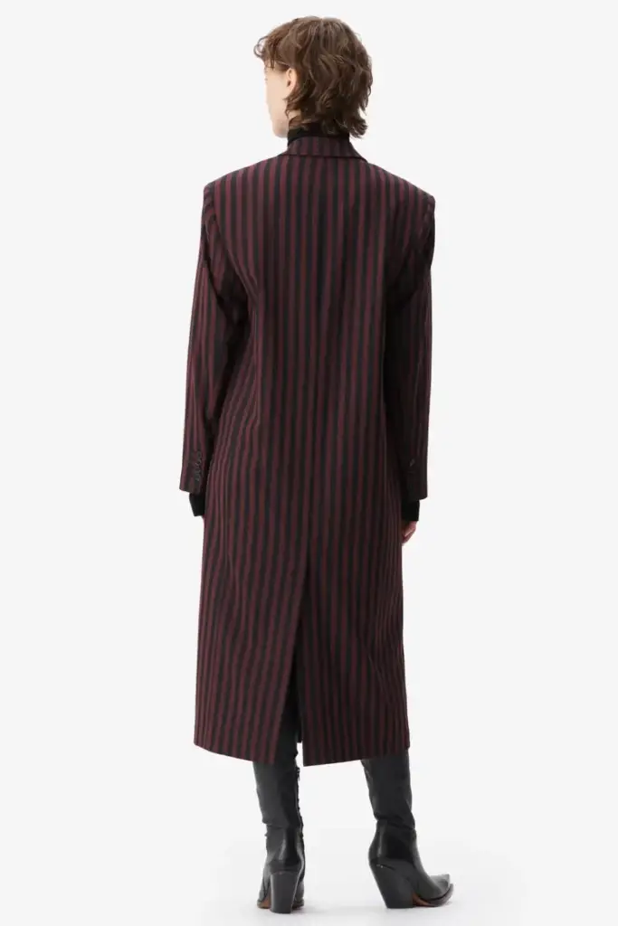 Lala Berlin Coat Odith Polyester Mix Stripe Fudge