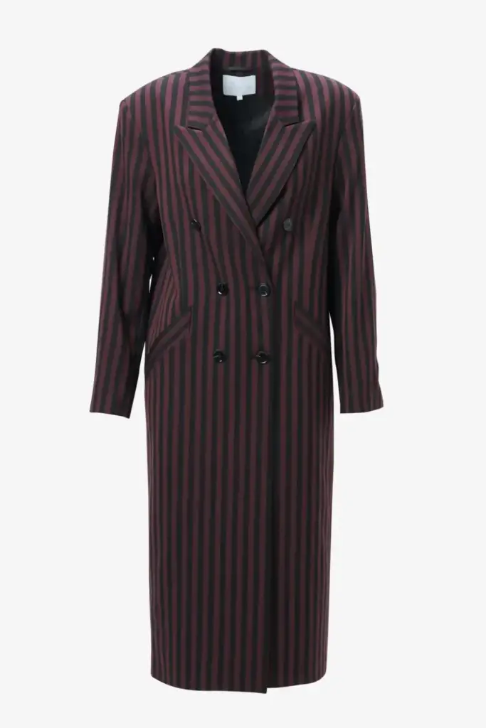 Lala Berlin Coat Odith Polyester Mix Stripe Fudge