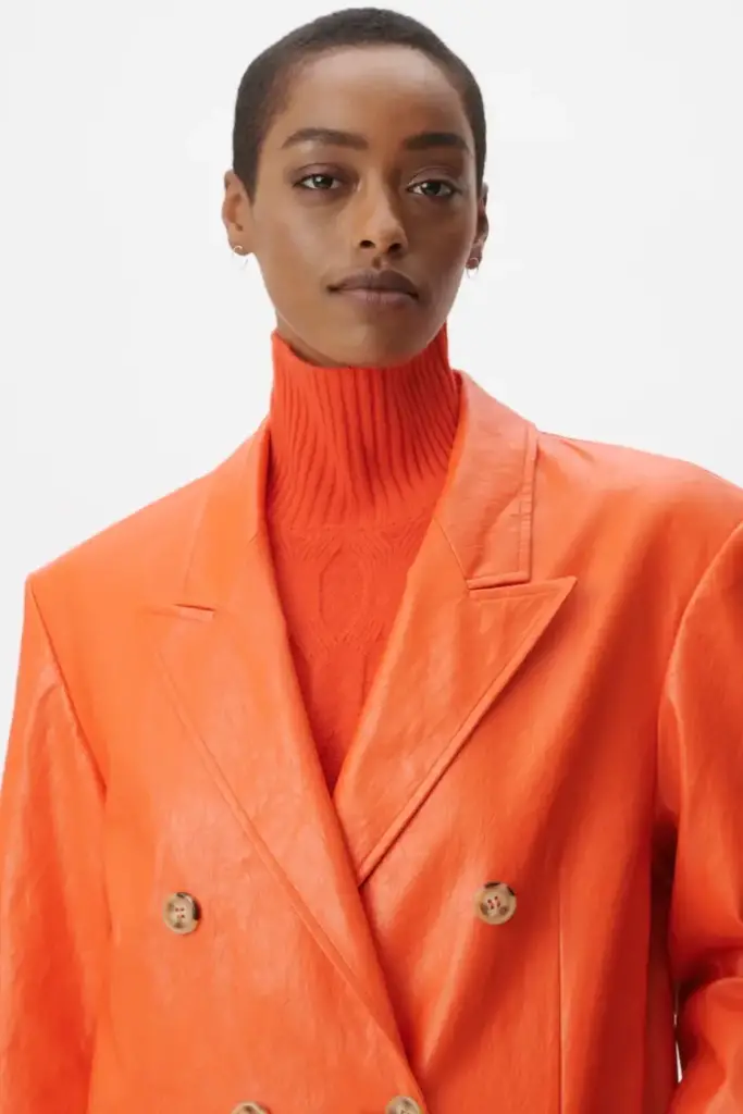 Lala Berlin Coat Odith Viscose Mix Paprika