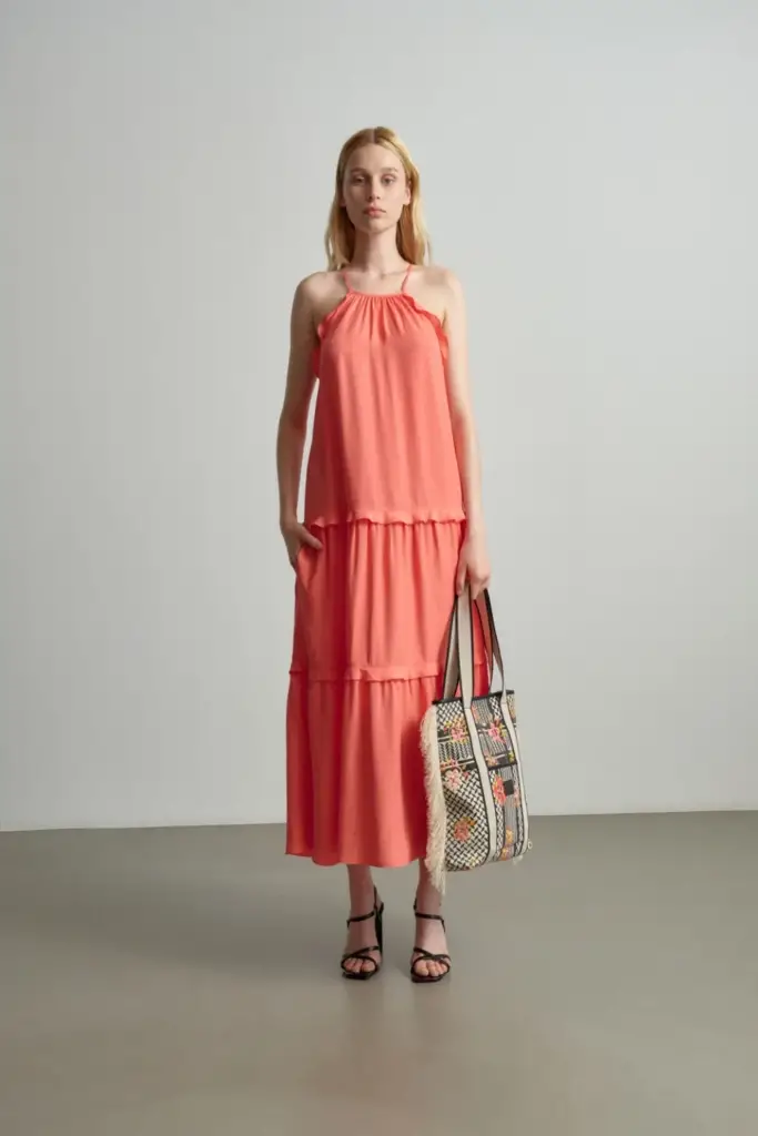 Lala Berlin Dress Daau Viscose Underwater Melon