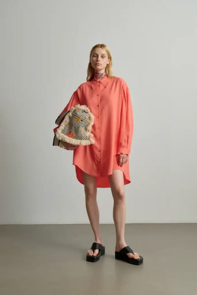 Lala Berlin Dress Dakil viscose underwater melon