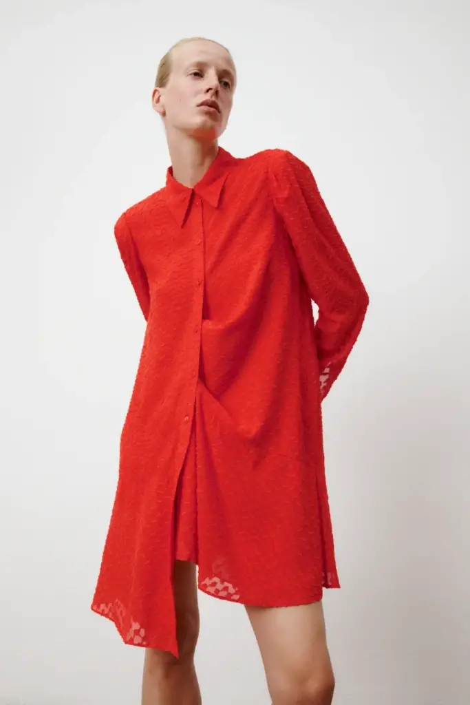 Lala Berlin Dress Davis Viscose Hot Orange