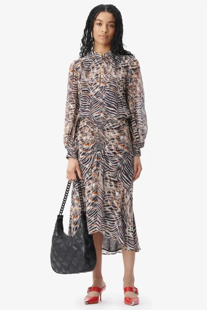 Lala Berlin Dress Delio Viscose Zebra Shibori