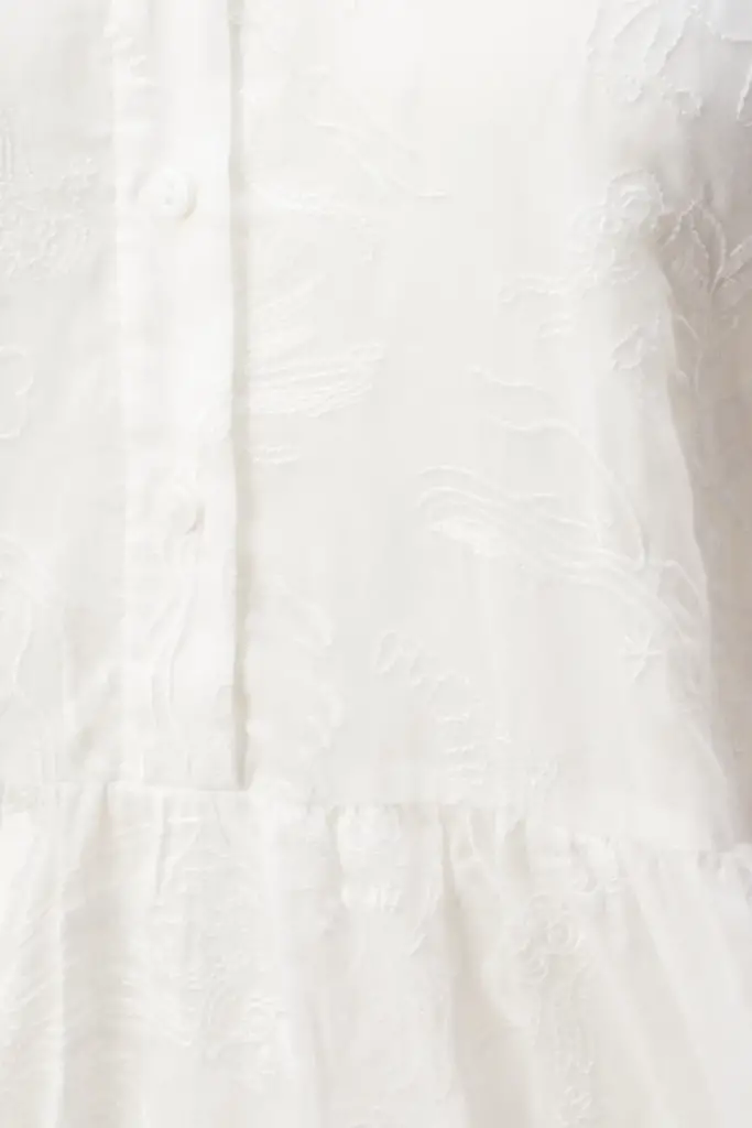 Lala Berlin Dress Delmar Cotton Embroidery White