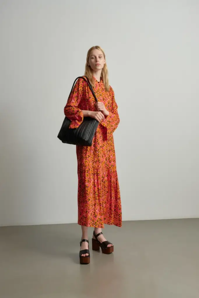 Lala Berlin Dress Derry Viscose Leo Pink