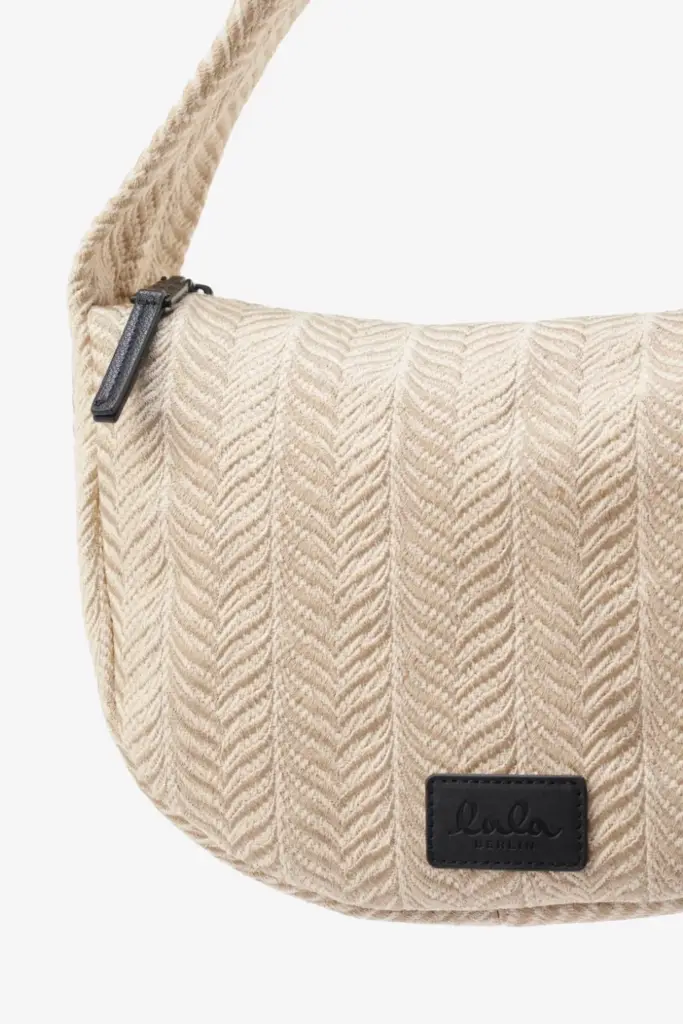 Lala Berlin Handbag Mael Canvas Chevron Cream