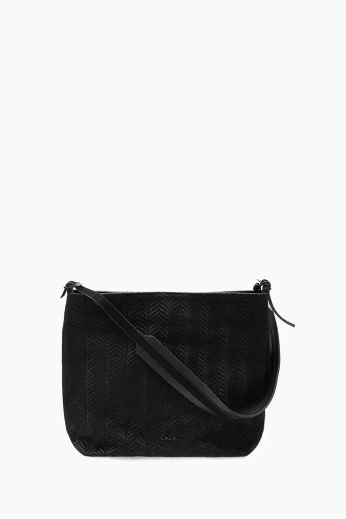 Lala Berlin Hobo Makis Canvas Embroidery Black