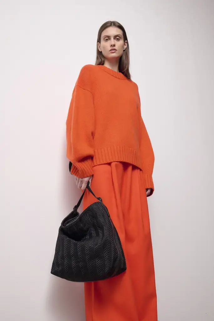 Lala Berlin Hobo Makis Canvas Embroidery Black