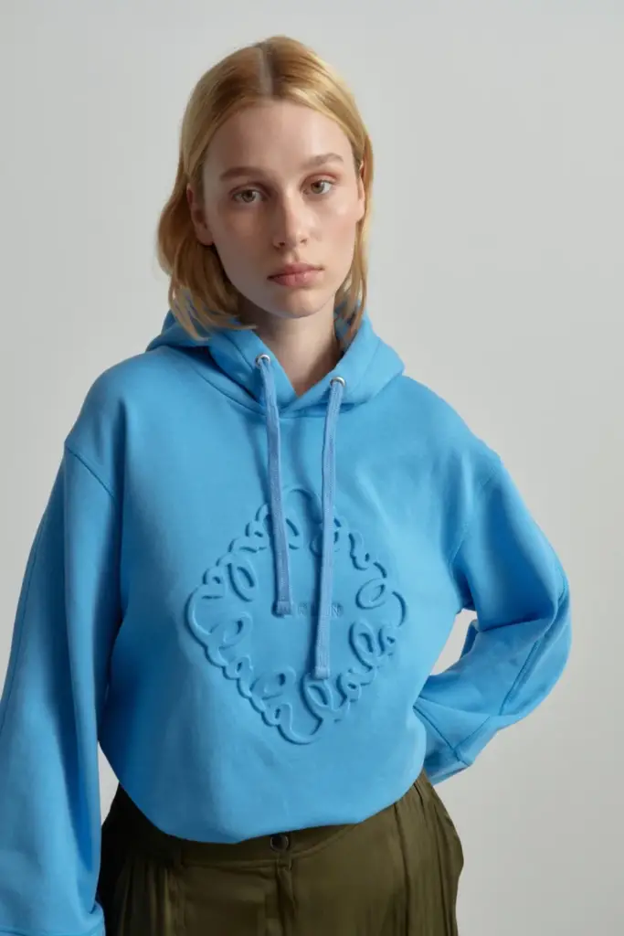Lala Berlin Hoodie Ipalina Cotton Diamond Azure