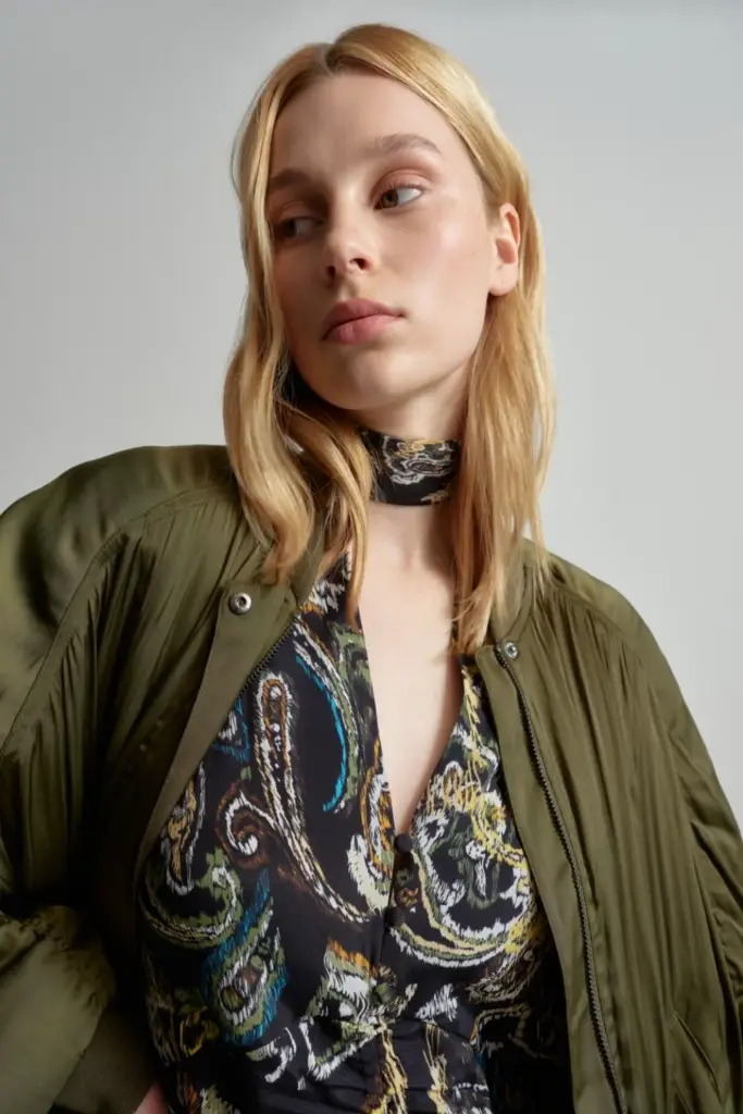 Lala Berlin Jacket Jordin Polyester Mix Olive