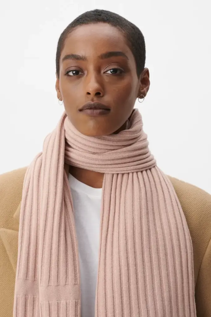 Lala Berlin Scarf Anissa Wool Mix Rosewater