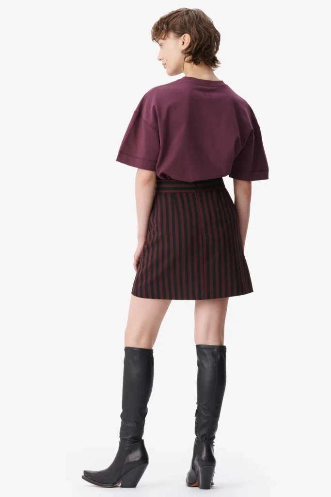 Lala Berlin Skirt Saki Polyester Mix Stripe Fudge