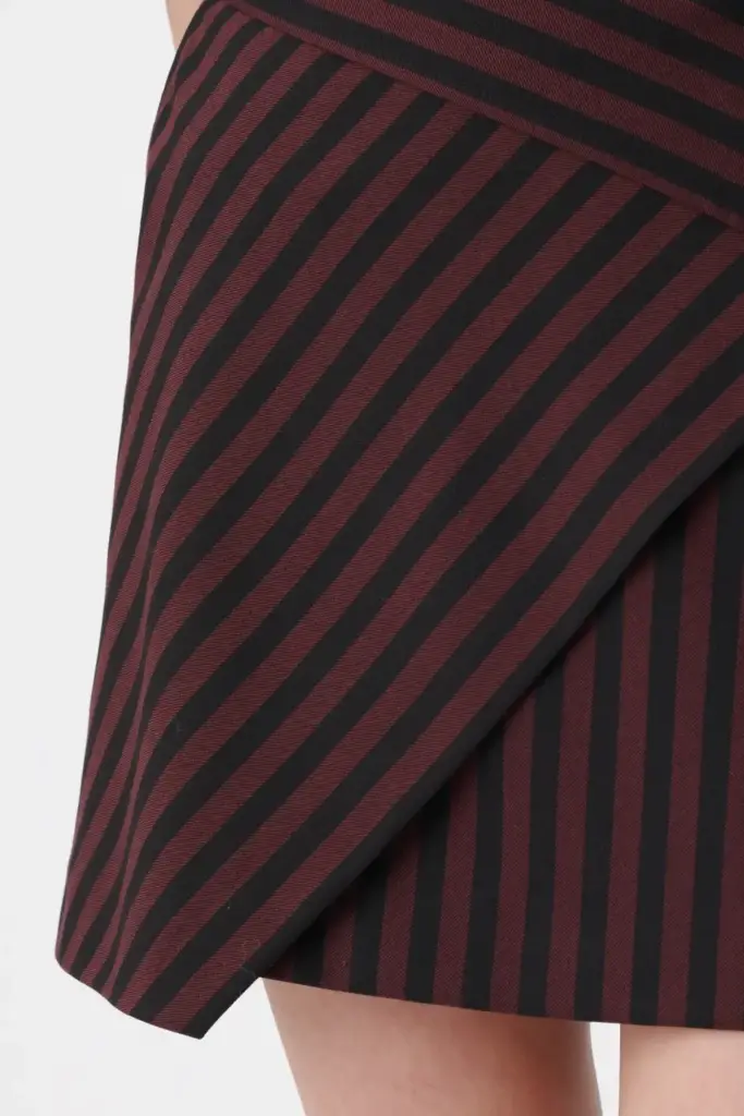 Lala Berlin Skirt Saki Polyester Mix Stripe Fudge