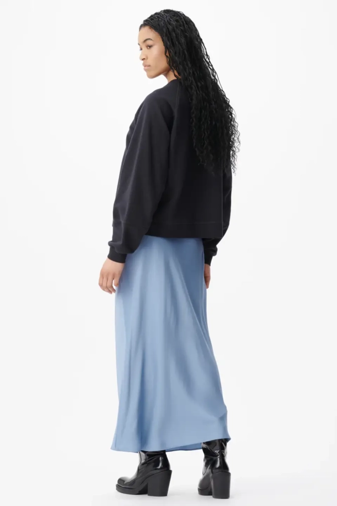 Lala Berlin Skirt Sasai Viscose Mix Faded Denim