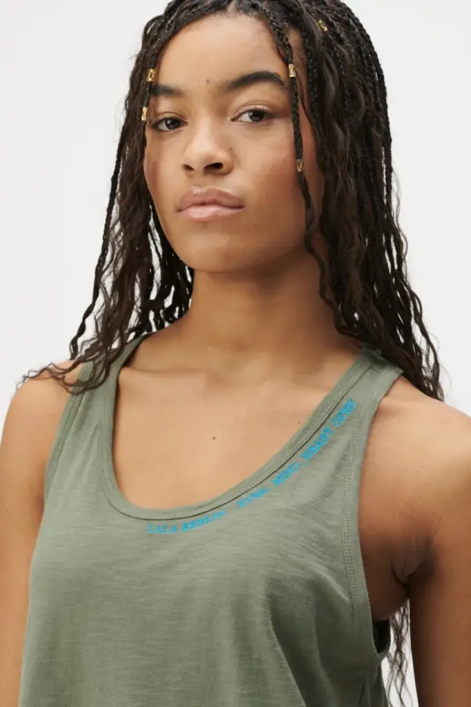 Lala Berlin Tank Top Tara Cotton Olive