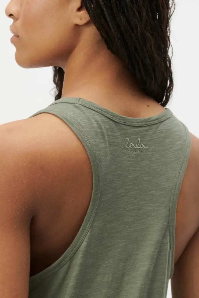 Lala Berlin Tank Top Tara Cotton Olive