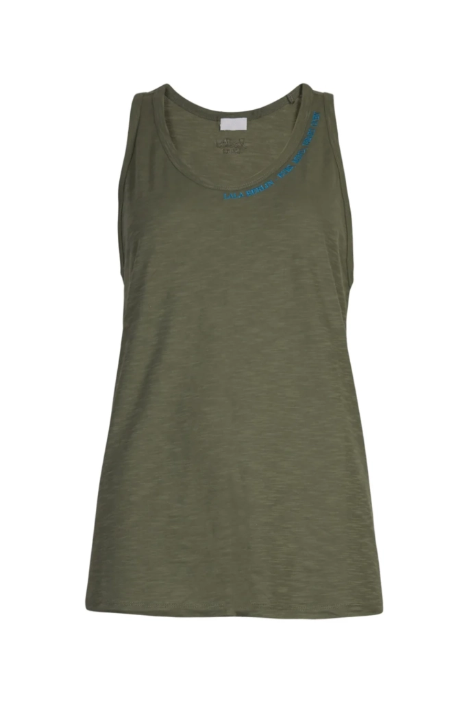 Lala Berlin Tank Top Tara Cotton Olive
