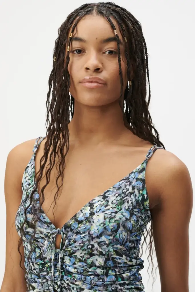 Lala Berlin Top Tamiko Viscose Mix Leo Love Dark