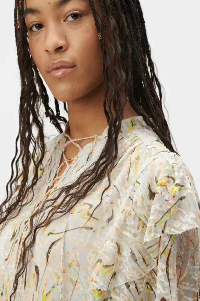 Lala Berlin Top Tenya Silk Mix Heritage Wave