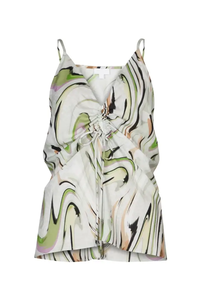 Lala Berlin Top Tiko Viscose Marble Wave Green