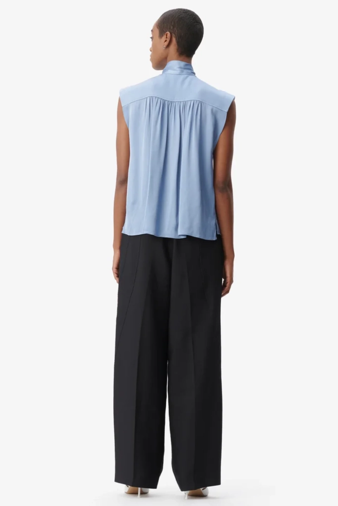 Lala Berlin Top Tracey Viscose Mix Faded Denim