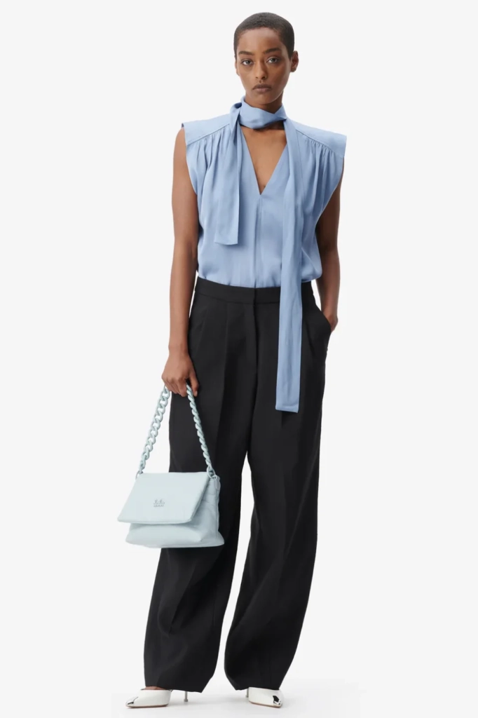 Lala Berlin Top Tracey Viscose Mix Faded Denim