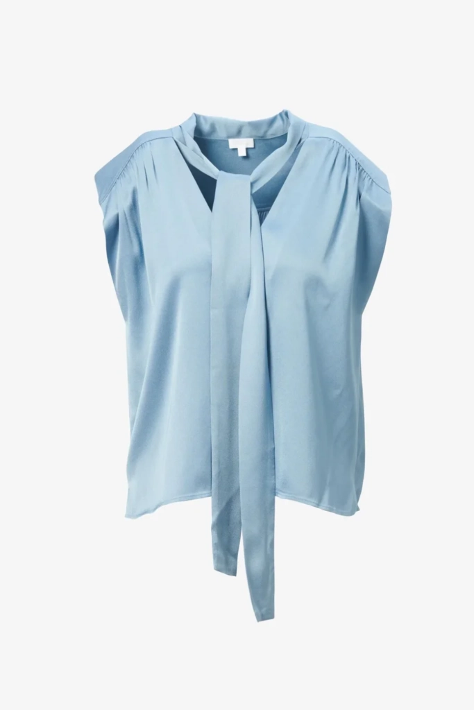 Lala Berlin Top Tracey Viscose Mix Faded Denim