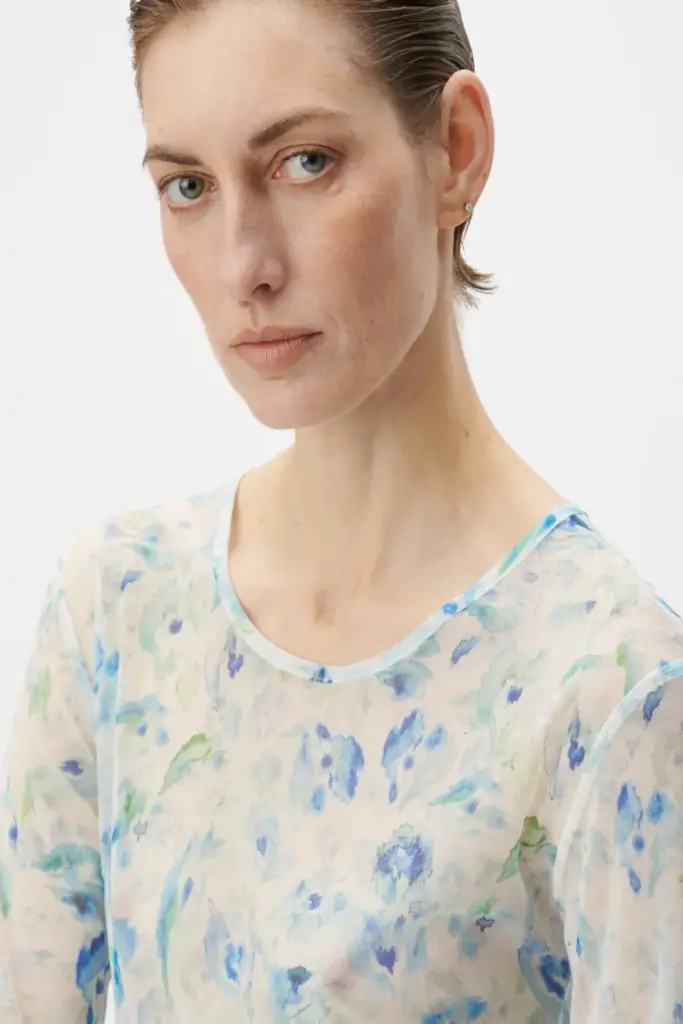 Lala Berlin Longsleeve Caro Polyester Mix Sky Leo Love