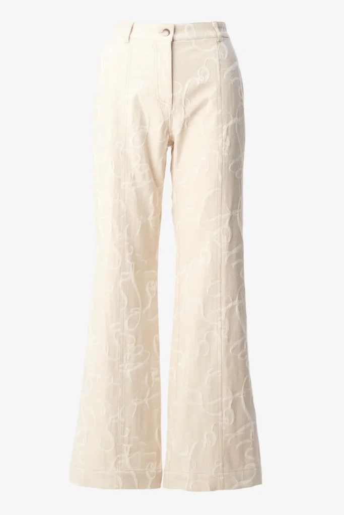 Lala Berlin Pants Pamir Cotton Mix Lalagram Jacquard Beige