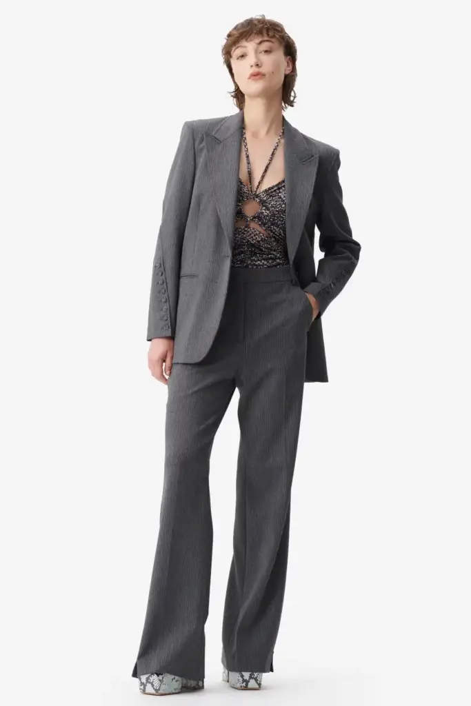 Lala Berlin Pants Pinka Polyester Mix Anthracite Stripe