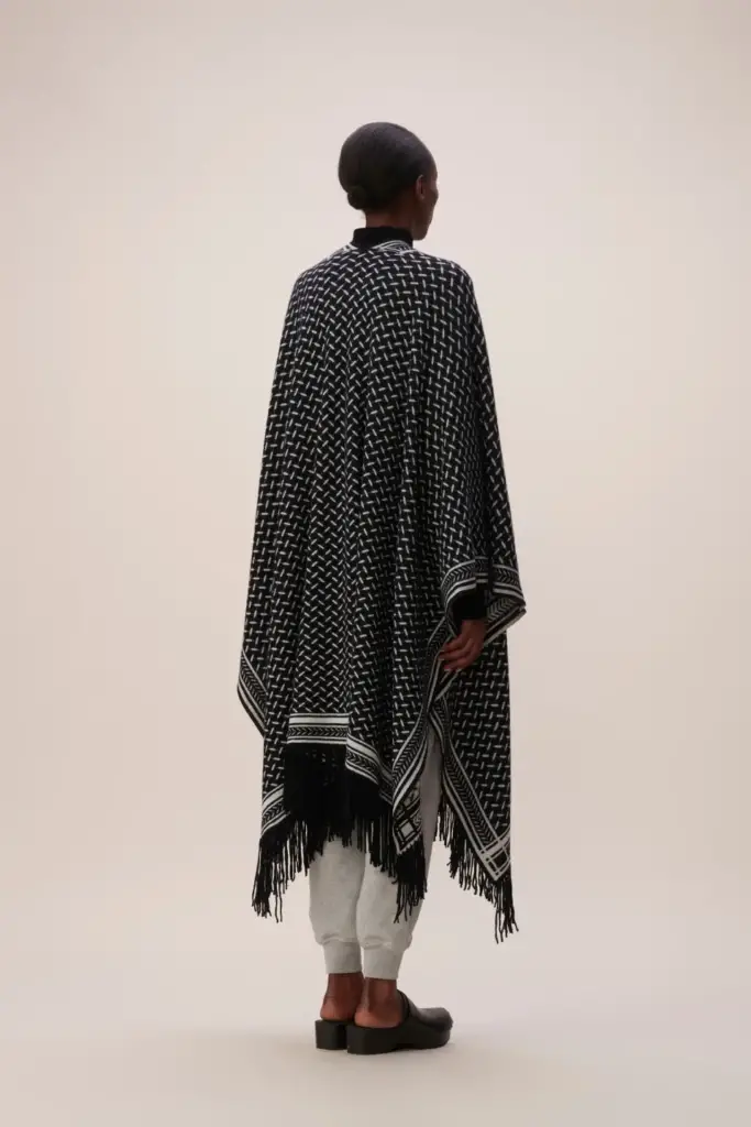 Lala Berlin Poncho Trinity Classic Cashmere Black/white