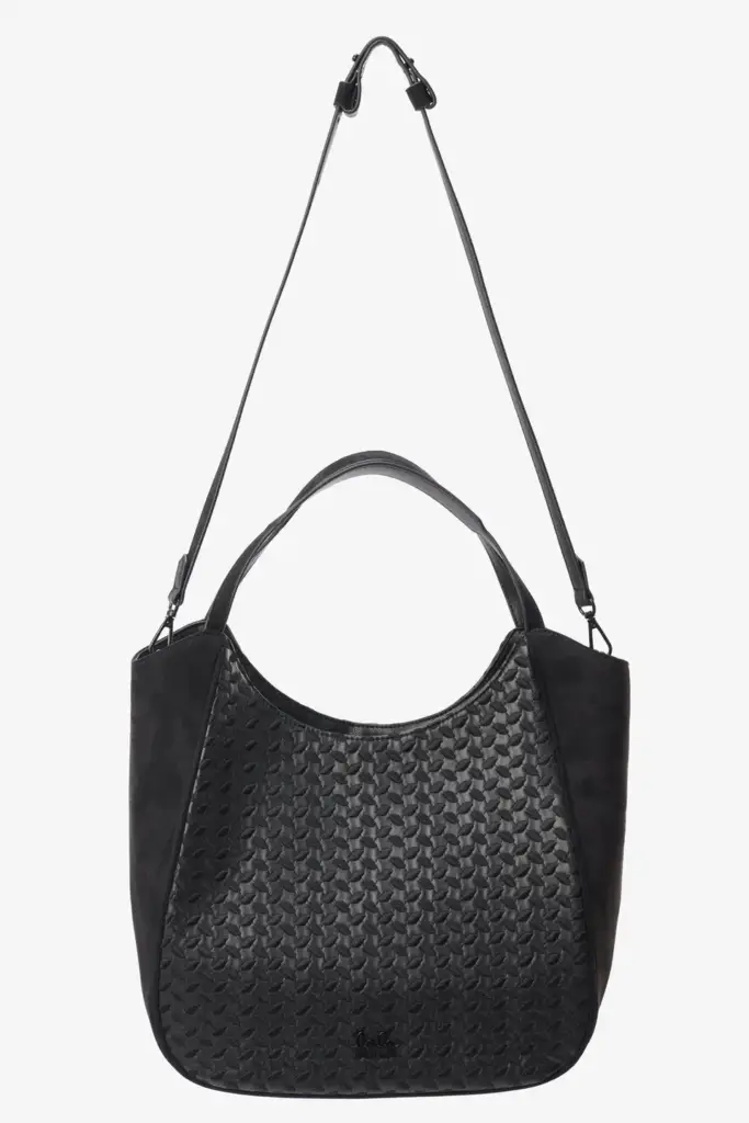 Lala Berlin Shopper Mar Vegan Leather Heritage Embroidery Black