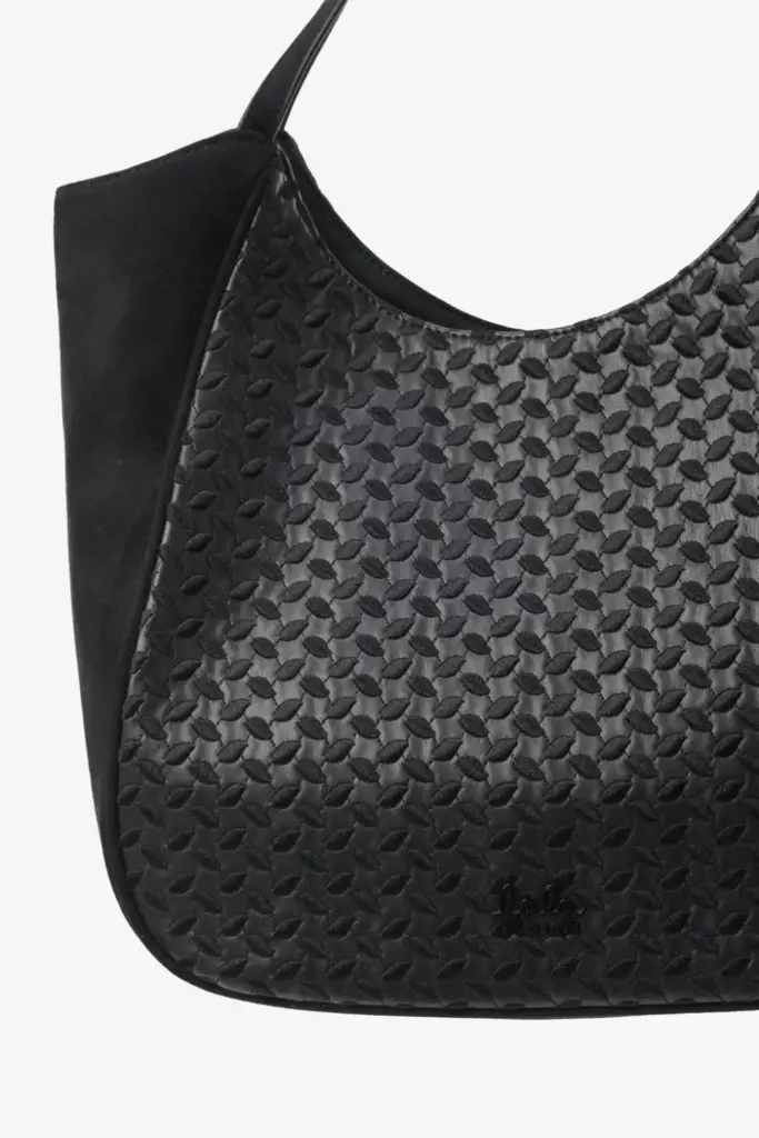 Lala Berlin Shopper Mar Vegan Leather Heritage Embroidery Black