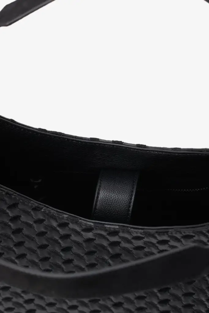 Lala Berlin Shopper Mar Vegan Leather Heritage Embroidery Black