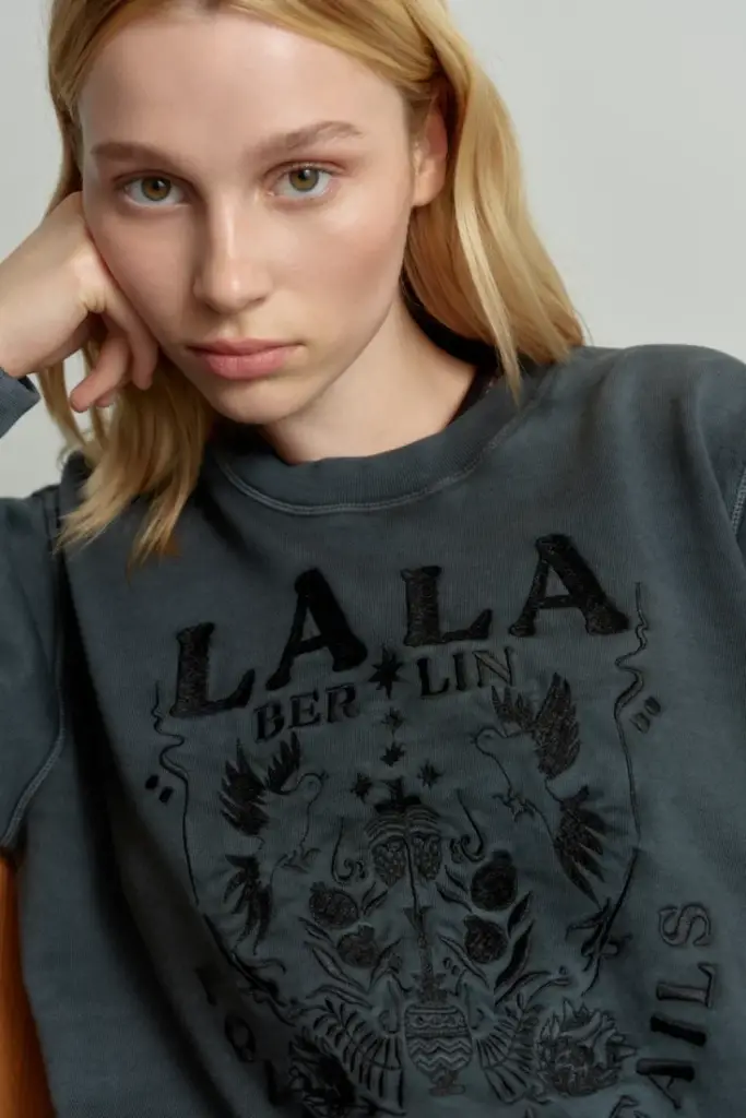 Lala Berlin Sweatshirt Ipali Cotton Love Never Fails Black