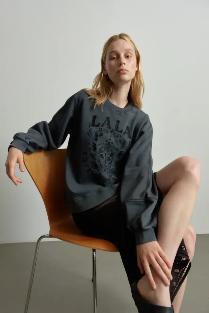 Lala Berlin Sweatshirt Ipali Cotton Love Never Fails Black