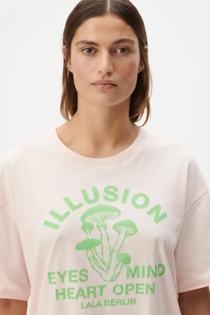 Lala Berlin T-Shirt Celia Cotton Illusion Sea Shell